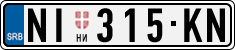 License plate of Serbia, Cars