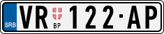 License plate of Serbia, Cars