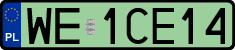 License plates of Poland, Electric vehicles
