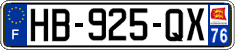 French license plate, SIV (ordinary)