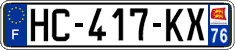 French license plate, SIV (ordinary)