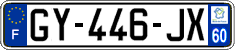 French license plate, SIV (ordinary)