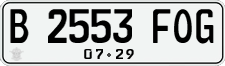 License plate of Indonesia, Regular plates