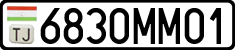 License plate of Tajikistan, Private owners (2009)