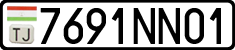 License plate of Tajikistan, Private owners (2009)