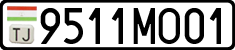 License plate of Tajikistan, Private owners (2009)