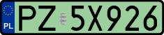 License plates of Poland, Electric vehicles