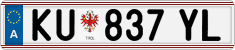 License plate of Austria, Regular plates