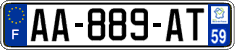 French license plate, SIV (ordinary)
