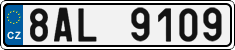 License plate of the Czech Republic, Cars (2001)