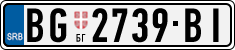 License plate of Serbia, Cars