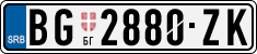 License plate of Serbia, Cars