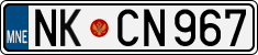 License plate of Montenegro, Cars