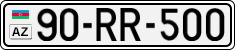 License plate of Azerbaijan, Cars