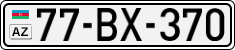 License plate of Azerbaijan, Cars