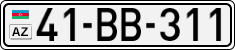 License plate of Azerbaijan, Cars