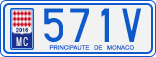 License plate of Monaco, Cars