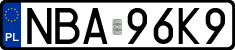 License plates of Poland, Regular car plates