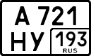 License plate Russia, Cars