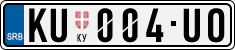 License plate of Serbia, Cars