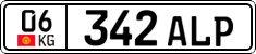 License plate of Kyrgyzstan, Private owners (2016)