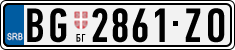 License plate of Serbia, Cars