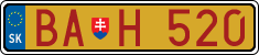 License plate of Slovakia, Oldtimers