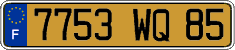 French license plate, FNI
