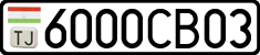 License plate of Tajikistan, Private owners (2009)