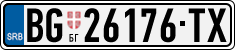 License plate of Serbia, Cars
