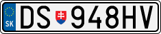 License plate of Slovakia, Cars