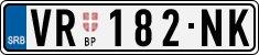 License plate of Serbia, Cars
