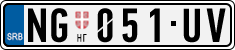 License plate of Serbia, Cars