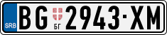 License plate of Serbia, Cars
