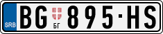 License plate of Serbia, Cars