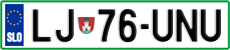 License plate of Slovenia, Cars