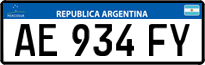 License plate of Argentina, Cars (Mercosur, AB 123 CD)