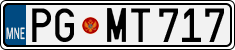 License plate of Montenegro, Cars