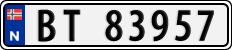 License plate of Norway, Cars