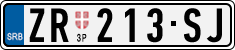 License plate of Serbia, Cars