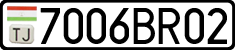 License plate of Tajikistan, Private owners (2009)