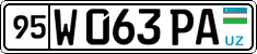 License plate of Uzbekistan, Private owners