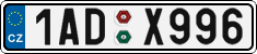 License plate of the Czech Republic, Cars (2001)