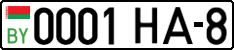 License plate Belarus, Cars (2004)