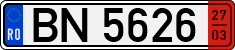 License plate of Romania, Long-term temporary