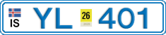 License plate of Iceland, Cars