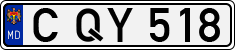 License plate of Moldova, Cars (1992)