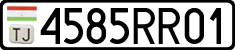 License plate of Tajikistan, Private owners (2009)