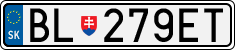 License plate of Slovakia, Cars