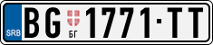 License plate of Serbia, Cars